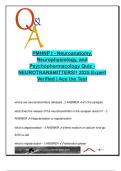 PMHNP I &ndash; Neuroanatomy&comma; Neurophysiology & Psychopharmacology &ndash; 100 Quiz Questions with Answers &ndash; Neurotransmitters&comma; Imaging&comma; Brain Function &ndash; 2025