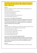 WGU D398 Introduction to Pharmacology &vert; Objective Assessments &vert; OA V1&comma; V2 and V3 &vert; All OA Versions &vert; 300&plus; Questions and Answers &vert; Update &vert; 100&percnt; Correct&period;