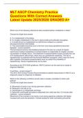 MLT ASCP Chemistry Practice  Questions With Correct Answers  Latest Update 2025&sol;2026 GRADED A&plus;