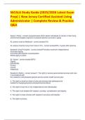 NJCALA Study Guide &lpar;2025&sol;2026 Latest Exam  Prep&rpar; &vert; New Jersey Certified Assisted Living  Administrator &vert; Complete Review & Practice  Q&A