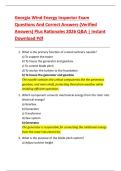 Georgia Wind Energy Inspector Exam  Questions And Correct Answers &lpar;Verified  Answers&rpar; Plus Rationales 2026 Q&A &vert; Instant  Download Pdf 