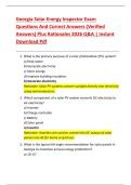 Georgia Solar Energy Inspector Exam  Questions And Correct Answers &lpar;Verified  Answers&rpar; Plus Rationales 2026 Q&A &vert; Instant  Download Pdf 