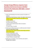 Georgia Energy Efficiency Inspector Exam  Questions And Correct Answers &lpar;Verified  Answers&rpar; Plus Rationales 2026 Q&A &vert; Instant  Download Pdf
