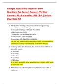 Georgia Accessibility Inspector Exam  Questions And Correct Answers &lpar;Verified  Answers&rpar; Plus Rationales 2026 Q&A &vert; Instant  Download Pdf 