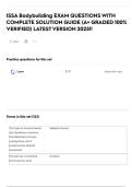 ISSA Bodybuilding EXAM QUESTIONS WITH COMPLETE SOLUTION GUIDE &lpar;A&plus; GRADED 100&percnt; VERIFIED&rpar; LATEST VERSION 2025&excl;&excl;