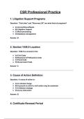 CSR Professional Practice Questions with correct Answers &lpar;A&plus; GRADED 100&percnt; VERIFIED&rpar;&vert; 2025&sol;2026