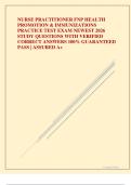 NURSE PRACTITIONER FNP HEALTH PROMOTION & IMMUNIZATIONS PRACTICE TEST EXAM NEWEST 2026 STUDY QUESTIONS WITH VERIFIED CORRECT ANSWERS 100&percnt; GUARANTEED PASS &vert; ASSURED A&plus;