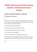 NUR2092 Health Assessment Actual Final Exam Review 2024&sol;2025 &ndash; Evidence-Based Practice Review & Verified Guide