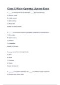 Class C Water Operator License Exam Questions with correct Answers &lpar;A&plus; GRADED 100&percnt; VERIFIED&rpar;&vert; 2025&sol;2026