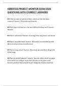 ASBESTOS PROJECT MONITOR EXAM 2026 QUESTIONS WITH CORRECT ANSWERS