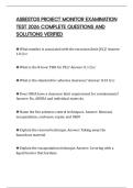 ASBESTOS PROJECT MONITOR EXAMINATION TEST 2026 COMPLETE QUESTIONS AND SOLUTIONS VERIFIED