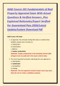 IAAO Course 101 Fundamentals of Real Property Appraisal Exam With Actual Questions & Verified Answers &comma;Plus Explained Rationales&sol;Expert Verified For Guaranteed Pass 2026&sol;Latest Update&sol;Instant Download Pdf