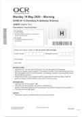 2025 OCR GCSE Chemistry A &lpar;Gateway Science&rpar; J248&sol;03 &lpar;Higher Tier&rpar; QUESTION PAPER AND MARK SCHEME
