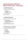 defensivedriving&period;com Wheels In Motion Answers &lpar;quiz 1 - 6 and exam&rpar; Questions with correct Answers &lpar;A&plus; GRADED 100&percnt; VERIFIED&rpar;&vert; 2025&sol;2026