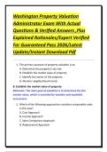 Washington Property Valuation Administrator Exam With Actual Questions & Verified Answers &comma;Plus Explained Rationales&sol;Expert Verified For Guaranteed Pass 2026&sol;Latest Update&sol;Instant Download Pdf