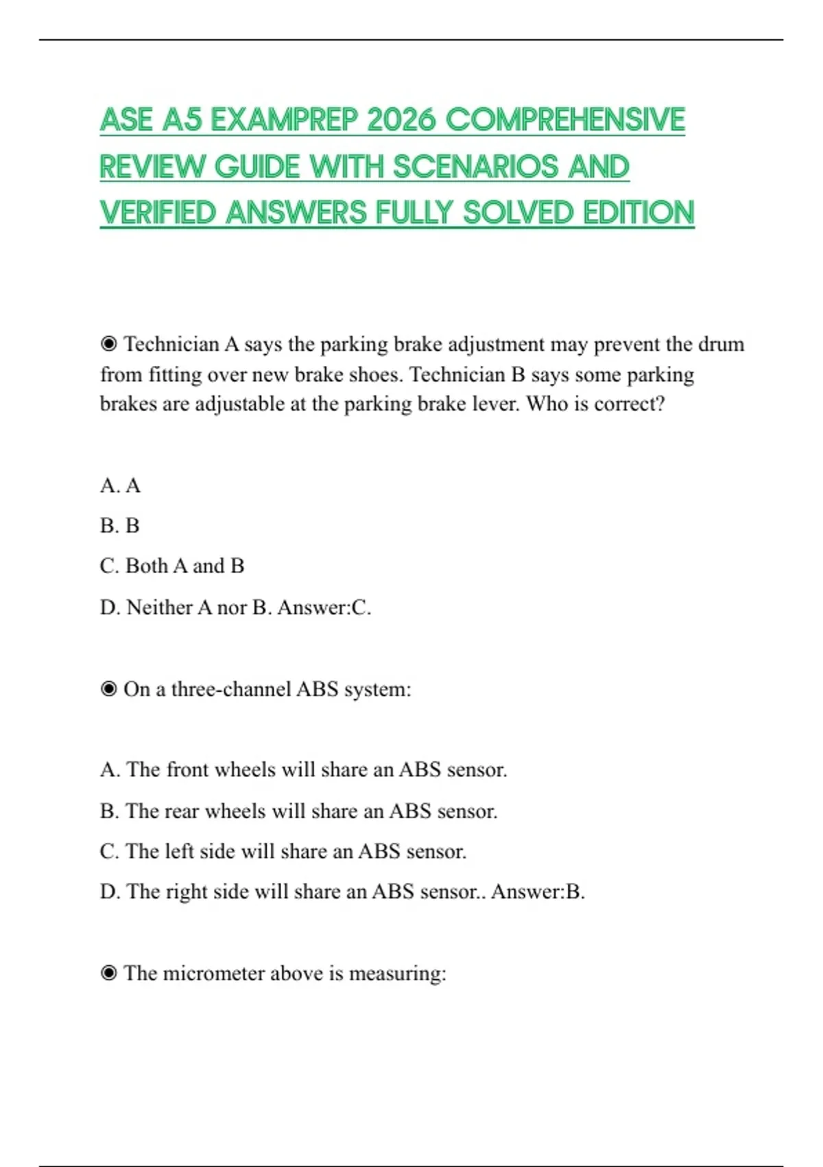 ASE A5 EXAMPREP 2026 COMPREHENSIVE REVIEW GUIDE WITH SCENARIOS AND ...