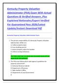 Kentucky Property Valuation Administrator &lpar;PVA&rpar; Exam With Actual Questions & Verified Answers &comma;Plus Explained Rationales&sol;Expert Verified For Guaranteed Pass 2026&sol;Latest Update&sol;Instant Download Pdf