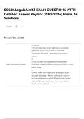 SCCJA Legals Unit 3 EXAM QUESTIONS WITH Detailed Answer Key For &lpar;2025&vert;2026&rpar; Exam&comma; A&plus; Solutions
