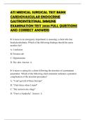 ATI MEDICAL SURGICAL TEST BANK CARDIOVASCULAR ENDOCRINE GASTROINTESTINAL IMMUNE EXAMINATION TEST 2026 FULL QUESTIONS AND CORRECT ANSWERS