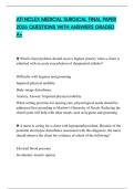 ATI NCLEX MEDICAL SURGICAL FINAL PAPER 2026 QUESTIONS WITH ANSWERS GRADED A&plus;