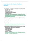 Nurse Educator Certification Test Bank  2025&sol;2026 