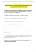Minnesota Class D Water Exam 163 QUESTIONS AND ANSWERS NEW EDITION UPDATED 