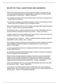 BCOR 370 FINAL QUESTIONS AND ANSWERS