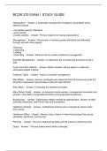 BCOR 370 EXAM 1 STUDY GUIDE