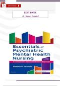Test Bank for Varcarolis&rsquo; Essentials of Psychiatric-Mental Health Nursing&comma; 3rd Edition
