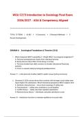 WGU C273 Introduction to Sociology Final Exam 2026&sol;2027 - ASA & Competency Aligned