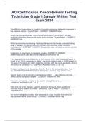 ACI Concrete Field Testing Technician Grade 1 Sample Written Exam Study Guide 2026 A&plus;