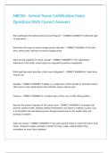 NBCSN - School Nurse Certification Exam Questions With Correct Answers