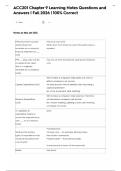 ACC201 Chapter 9 Learning Notes Questions and  Answers &vert; Fall 2026 &vert; 100&percnt; Correc