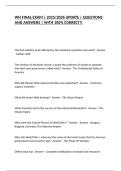 WH FINAL EXAM &vert; 2025&sol;2026 UPDATE &vert; QUESTIONS AND ANSWERS &vert; WITH 100&percnt; CORRECT&excl;&excl;