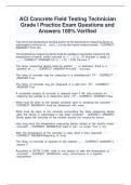 CI Concrete Field Testing Technician Grade I &vert; 100&percnt; Verified Questions & Correct Answers