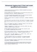 Advanced Rigging Test 2 &ndash; Final Real Exam Questions & Verified Answers