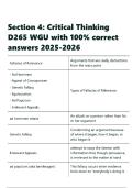 Section 4 Critical Thinking D265 WGU with 100- correct answers 2025-2026&period;