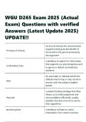 WGU D265 Exam 2025 &lpar;Actual Exam&rpar; Questions with verified Answers &lpar;Latest Update 2025&rpar; UPDATE