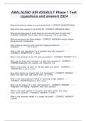 Abalauski Air Assault Phase 1 Test &vert; Verified Questions & Answers 2024 &vert; Updated fo