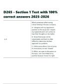 D265 - Section 1 Test with 100- correct answers 2025-2026