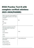 D564 Practice Test B with complete verified solutions 2025-2026&lpar;PASSED&rpar;&period;