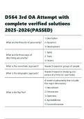 D564 3rd OA Attempt with complete verified solutions 2025-2026&lpar;PASSED&rpar;&period;