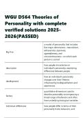 WGU D564 Theories of Personality with complete verified solutions 2025-2026&lpar;PASSED&rpar;&period;