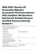 WGU D564 Theories Of Personality Objective Assessment Final Exam Newest 2025