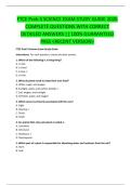 FTCE Prek-3 SCIENCE EXAM STUDY GUIDE 2026  COMPLETE QUESTIONS WITH CORRECT  DETAILED ANSWERS &vert;&vert; 100&percnt; GUARANTEED  PASS <RECENT VERSION>