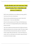 Florida Health and Life Insurance State Exam Practice Part 1 Questions and Answers Graded A&plus;