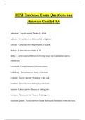 HESI Entrance Exam Questions and Answers Graded A&plus;