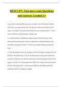 HESI LPN- Entrance exam Questions and Answers Graded A&plus;
