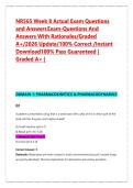 NR565 Week 8 Final Exam Due October 25th 2025 Complete 100 Actual Exam Questions and Answers Examplify Online Proctored Exam NR565 Advanced Pharmacology Fundamentals &vert; 100&percnt; Pass Guaranteed &vert; Graded A&plus; &vert;