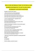 WGU D199 INTRODUCTION TO PHYSICAL AND  HUMAN GEOGRAPHY STUDY GUIDE 2026 &ndash;  SUMMARY & REVIEW MATERIAL